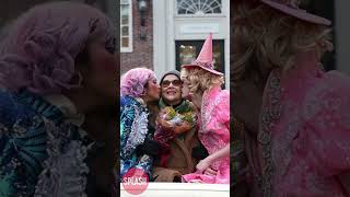 Annette Bening Gets A Kiss From Members Of The Hasty Pudding Theatric Group  06 Feb 2024 [upl. by Kameko]