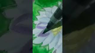 Glittering water Lily flowers watercolorpainting giorgione glitter shorts [upl. by Newlin]