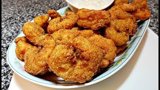 Easy Crunchy Fried Shrimp Recipe  Easy Homemade Tartar Sauce Recipe [upl. by Nolana393]