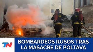 GUERRA RUSIA  UCRANIA Nuevos bombardeos rusos tras la masacre de Poltava [upl. by Ihsorih]