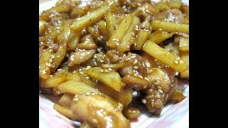 Recette Chinoise  patates et poulet a la chinoise sur httpavosbaguettesblogspotjp [upl. by Tonia]