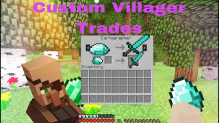 How to make custom villager trades WITH COMMANDS in minecraft bedrock [upl. by Atinreb827]