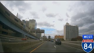 I84 West through Hartford Connecticut [upl. by Aztiley]