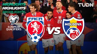 Rep Checa vs Moldavia  HIGHLIGHTS  UEFA Qualifiers 2023  TUDN [upl. by Analra]