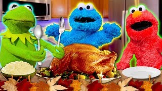 Kermit the Frogs Thanksgiving Cookoff Ft Elmo and Cookie Monster VERY MESSY [upl. by Ashien]