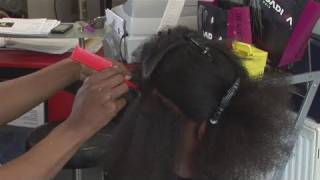 How To Straighten Black Hair With A Flat Iron [upl. by Atiuqel]