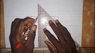 Top View of an Isometric Block drawn in First Angle Orthographic Projection  COVENANT UNIVERSITY [upl. by Aeslehc]