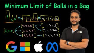 Minimum Limit of Balls in a Bag  Leetcode 1760 [upl. by Marigold]