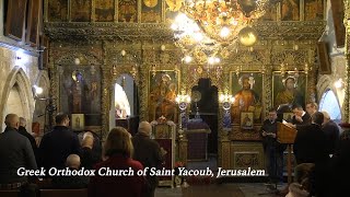 Akathist Hymn Lent time Greek Orthodox Church of Saint Yacoub Jerusalem [upl. by Ardaid]