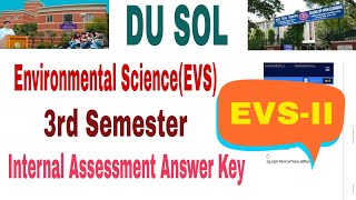 DU Sol EVSII Environmental Science answer key semester 3  du sol internal assessment answer key [upl. by Suivatco]