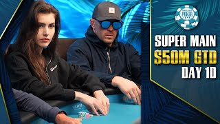 50M GTD  25K WSOP SUPER MAIN EVENT  DAY 1D [upl. by Meekar]