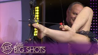 Little Big Shots  Girl Contortionist Uses Her Feet For Archery [upl. by Armand67]