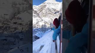 Magical Winter Train Ride Through the Swiss Alps ❄️🚂 winterwonders [upl. by Uuge]