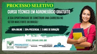 Curso Técnico em Agronegócio pelo Senar Etec e Pronatec 2018 [upl. by Blase305]