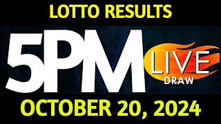 Lotto Result Today 500 pm draw October 20 2024 Sunday PCSO LIVE [upl. by Ihpen207]