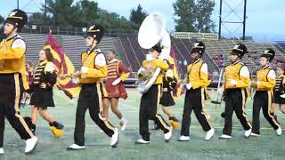 New Britain High School football team and the Golden Hurricane Marching Band [upl. by Bennir]