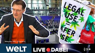 CANNABISLEGALISIERUNG Bundestag entscheidet über Lauterbachs FreigabeGesetz I WELT STREAM [upl. by Hotchkiss]