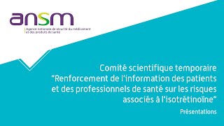 Renforcement de linfo des patients et des professionnels de santé sur risques liés à isotrétinoïne [upl. by Waiter]