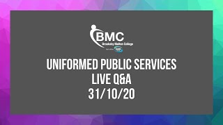 Brooksby Melton College  Uniformed Services Live QampA October 2020 [upl. by Ranna488]