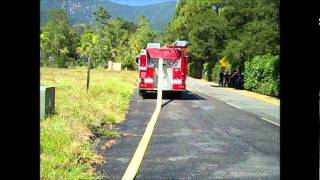 Catching a 4 inch hydrant discharge with LDH in Montecito [upl. by Hubing312]