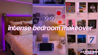 extreme bedroom MAKEOVER  tour new bed decor LOTS of unboxing  more 2023 [upl. by Egidius]