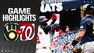 Brewers vs Nationals Game Highlights 8424  MLB Highlights [upl. by Middendorf227]