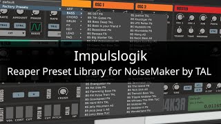 Reaper Preset Library for NoiseMaker by TAL [upl. by Anaes]