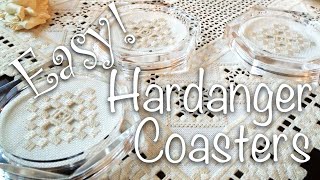 Hardanger Embroidery Tutorial for Beginners Hardanger Embroidery in a Coaster [upl. by Tersina]