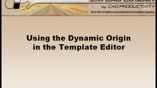 InRoads Tutorial Dynamic Origin in the Template Editor [upl. by Aidyn]