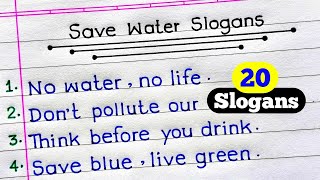 Save Water Slogans in English  Slogan On Water  Slogan On Water Conservation in English [upl. by Orin]