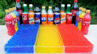 How to make ROMANIA flag with water beads Coca Cola Pepsi Fanta Toy ASMR [upl. by Smail]