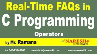 Operators  C Technical Interview Questions and Answers  Mr Ramana [upl. by Maje]