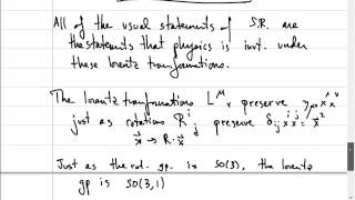 Quantum Theory Lecture 18 Representations of the Lorentz Group Spinors [upl. by Parke]