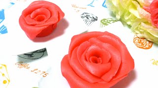 マジパン 花（バラ）の作り方 Marzipan Flower Rose Recipe【パンダワンタン】 [upl. by Piegari]