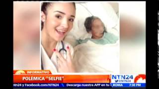 Polémica selfie de estudiante de medicina en Mexico junto a una mujer que estaba agonizando [upl. by Novhaj]