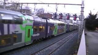 BB75419 fret8 trains TGV3 trains ter4 trains ter région Rhône Alpes à Lyon 301112 [upl. by Oflodor]