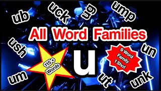 ALL WORDS FAMILIES OF U  U WORDS READING BASIC ENGLISH WORDS VOCABULARY  PRACTICE FOR BIGANNERS [upl. by Oicapot]