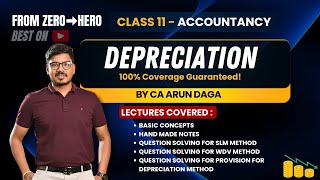 LECTURE8  DEPRECIATION  ACCOUNTANCY  CLASS11  COMPLETE CHAPTER [upl. by Ecaj]