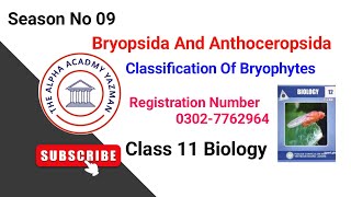 Bryopsida And Anthoceropsida Class 11  Chapter No 09  Kingdom Plantae [upl. by Cristi]