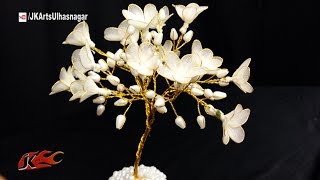 DIY Stocking Flower Wire Tree  How to make  JK Arts 1238 [upl. by Padgett]