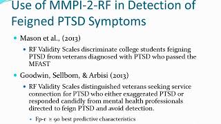 MMPI2RF Use in Trauma and StressorRelated Disorders [upl. by Atnwahsal]