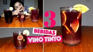 3 Bebidas Fáciles con Vino Tinto3 Easy Red Wine Drinks  MiércolesconYami ♡ [upl. by Mignon]