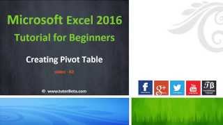 61 Introduction To PivotTable Microsoft Excel 2016 Beginner Course [upl. by Gwendolyn]