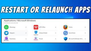 How to Restart or Relaunch Apps in Windows 11 [upl. by Anilem486]