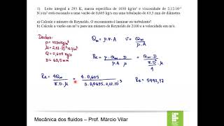 Exercício número de reynolds [upl. by Colvin832]