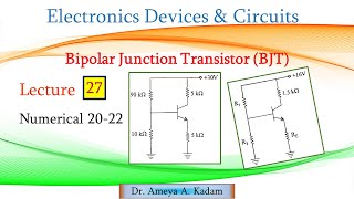 Lect 27 Voltage Divider bias circuit Numerical 2022 [upl. by Seel]