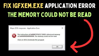 How to Fix igfxemexe Application Error The memory could not be read on Windows 11 [upl. by Adolph151]