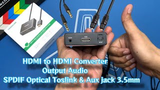 Ugreen 🔥 HDMI to HDMI Converter 🔥 With SPDIF Optical amp Aux jack 35mm Audio 🔥 Unboxing  Review [upl. by Niltac]