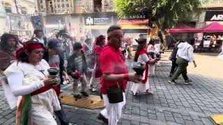 Aztec Dancers Parade in Mexico City  April 2024 [upl. by Arretahs]