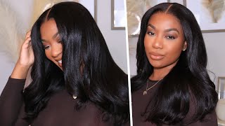 SLEEK BLOW OUT LOOK ON YAKI TEXTURE ft Best Lace Wigs [upl. by Bellamy953]